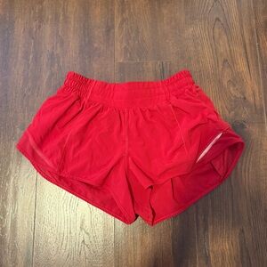 Red lululemon shorts